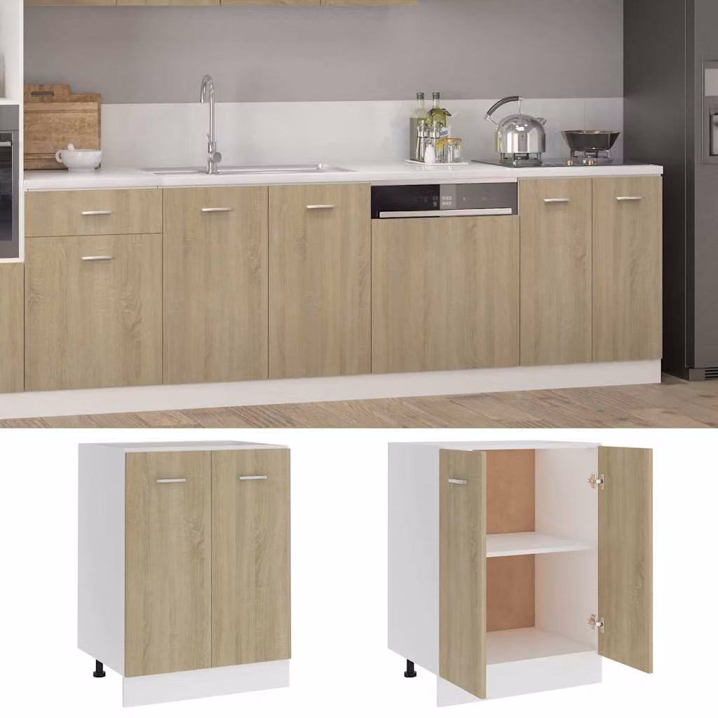 vidaXL Armadio Inferiore “Lyon” Rovere Sonoma 60x46x81,5 cm