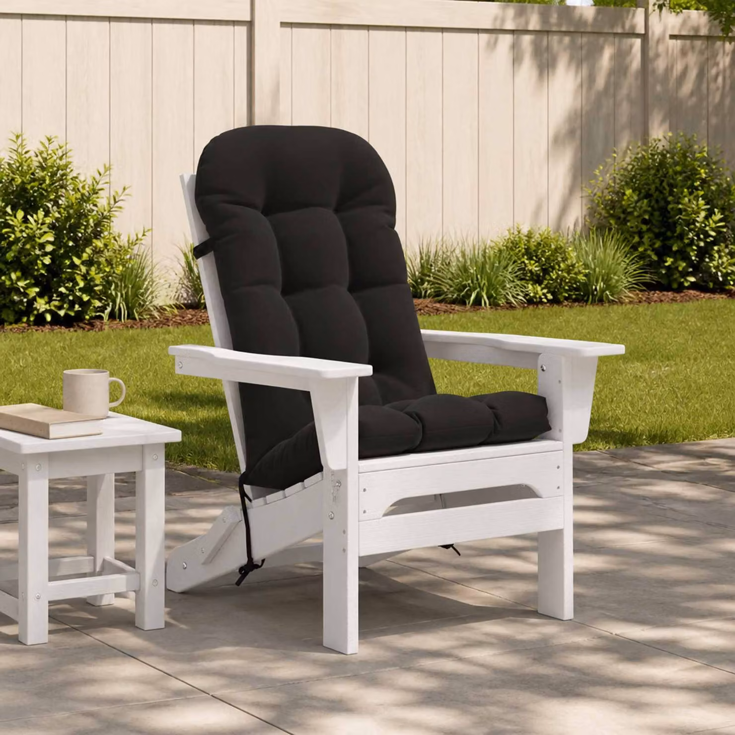 Cuscino per Lounger Sole vidaXL PUTTEN Nero in Poliestere Resistente ai Raggi UV