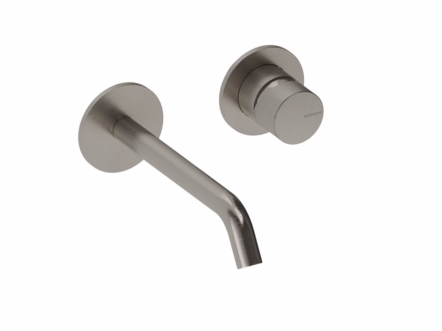 SANYCCES LOOP K ColdOpen Rubinetto lavabo da parete incasso con sporgenza di 18 cm, corpo incasso incluso, nichel spazzolato