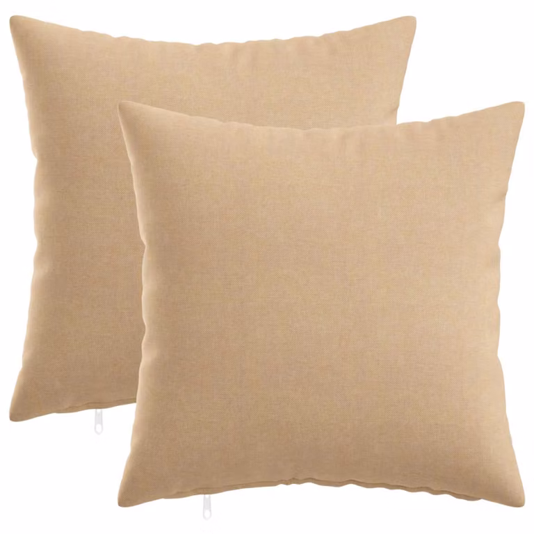 Set di 2 federe vidaXL HEERLEN beige in poliestere, L 35 x P 35 cm