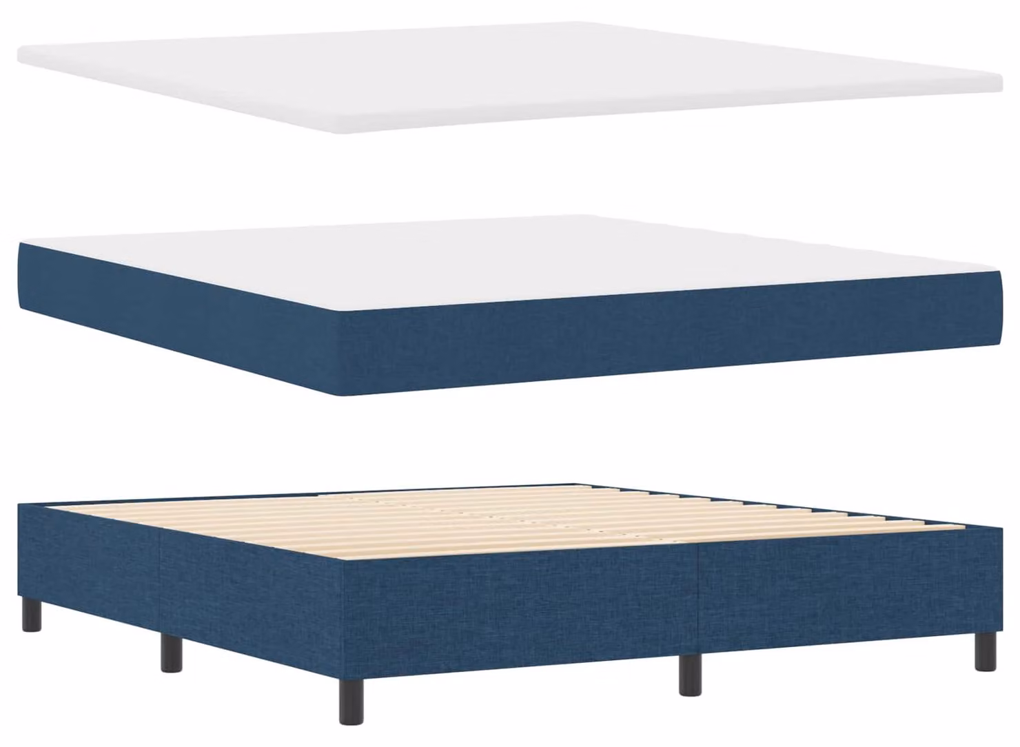 Maison Exclusive - Letto boxspring con strisce luminose a LED blu, 180 x 200 cm, rivestimento in tessuto