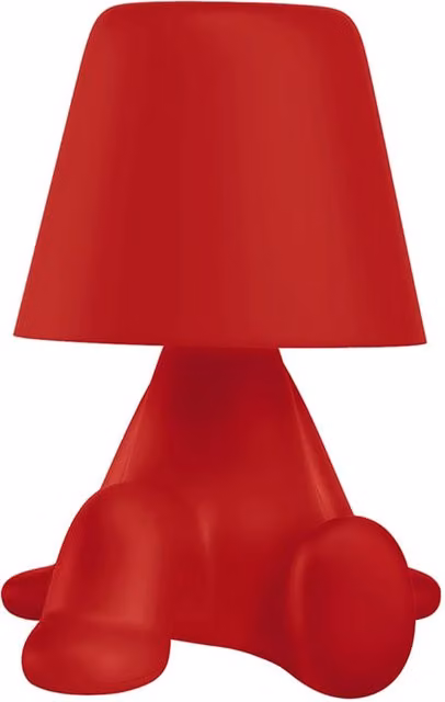 Lampada da tavolo LED Qeeboo Sweet Brothers Red Edition con tecnologia touch e luce bianco caldo per cameretta dei bambini