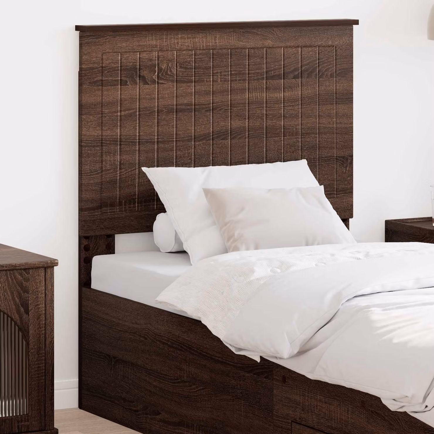Testiera per letto moderna vidaXL in legno ingegnerizzato color rovere marrone