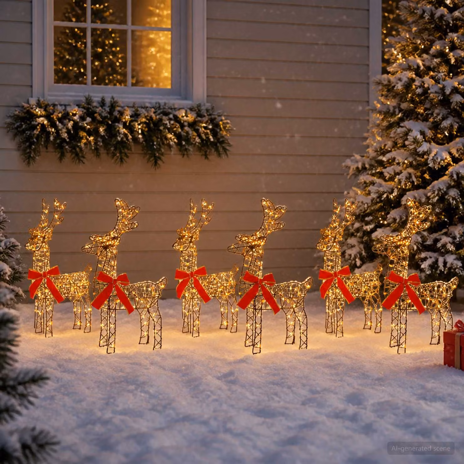 vidaXL Renna di Natale 6 pz 360 LED Bianco caldo 33 x 12 x 55 cm