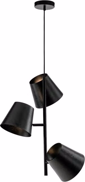Lampadario moderno ANABEL in metallo grigio e nero con montaggio a soffitto e attacco E27, L: 120 cm, P: 40 cm, H: 51 cm