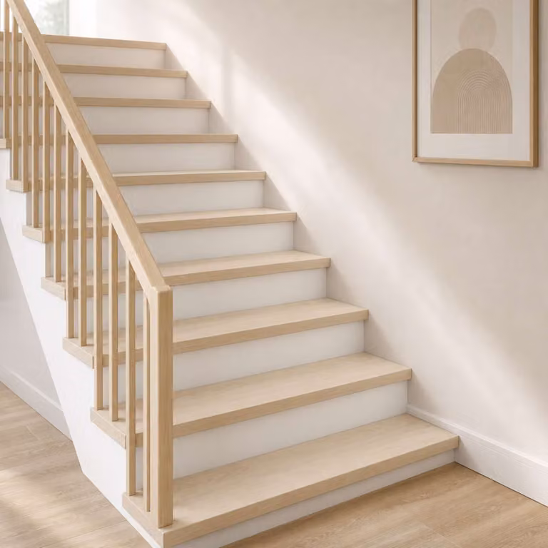 Set di 20 gradini per scale vidaXL in legno, colore bianco o beige, L: 80 cm, P: 25 cm, H: 2 cm