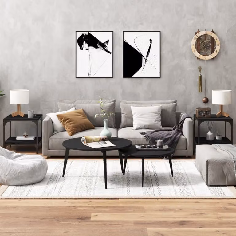 vidaXL Tavolini 2 pezzi nero 40x40x40 cm in legno - Tavolino - Tavolini - Tavolino - Tavolo