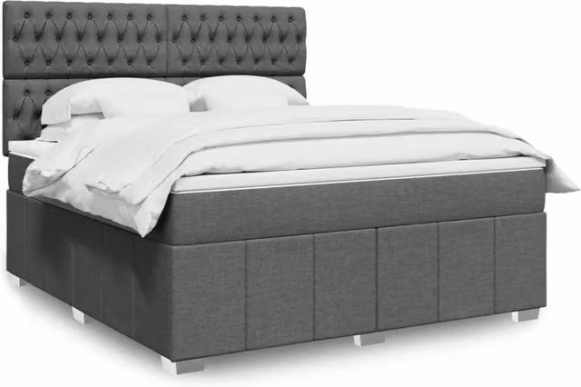 Letto Ibrido Moderno vidaXL con Materasso Grigio e Bianco L/P: 180 x 200 cm