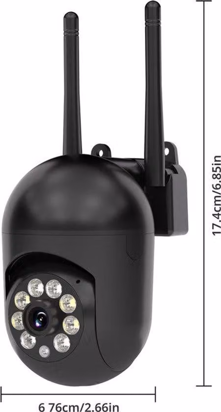 Kit di 3 telecamere di sicurezza wireless - 1080P Full HD - Visione notturna e audio bidirezionale - Colore nero
