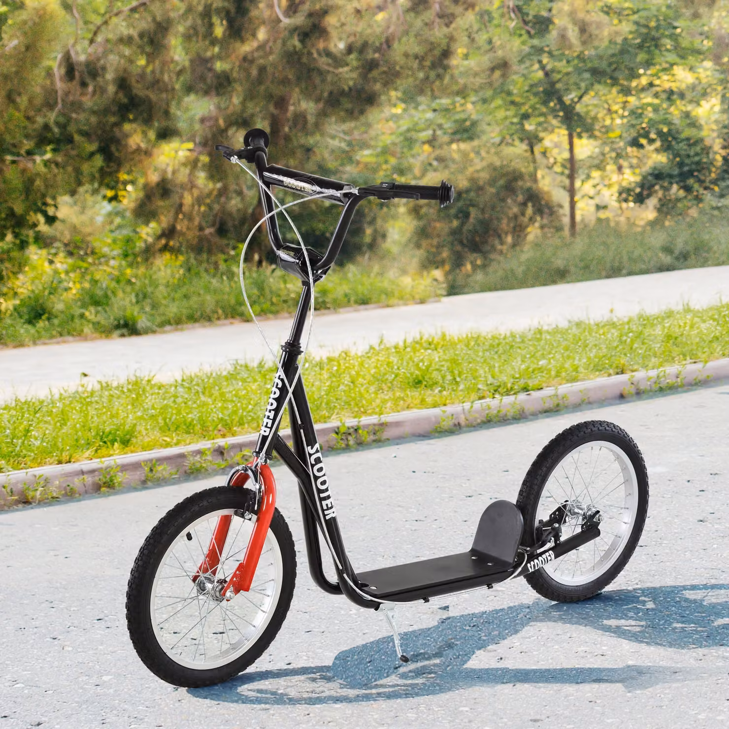 Monopattino per bambini HOMCOM con freno, regolabile in altezza, nero – 2