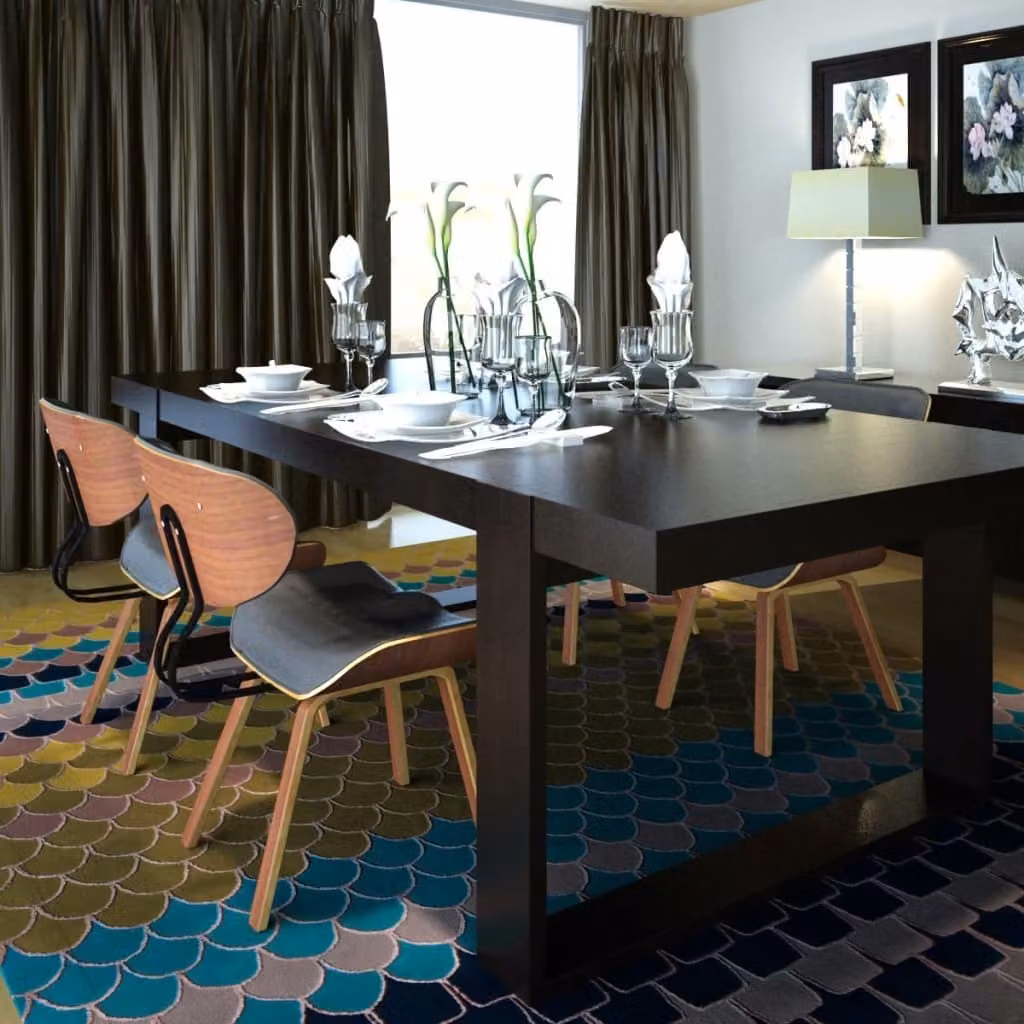 The Living Store Sedie da pranzo 4 pz. Bentwood e Similcuoio
