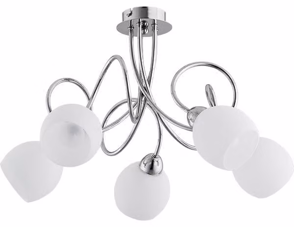 Lampada a sospensione con bracci intrecciati FLORIDA cromata-argento 5xE14x10W metallo, dimensioni: 32x53x53 cm, IP20 Alfa