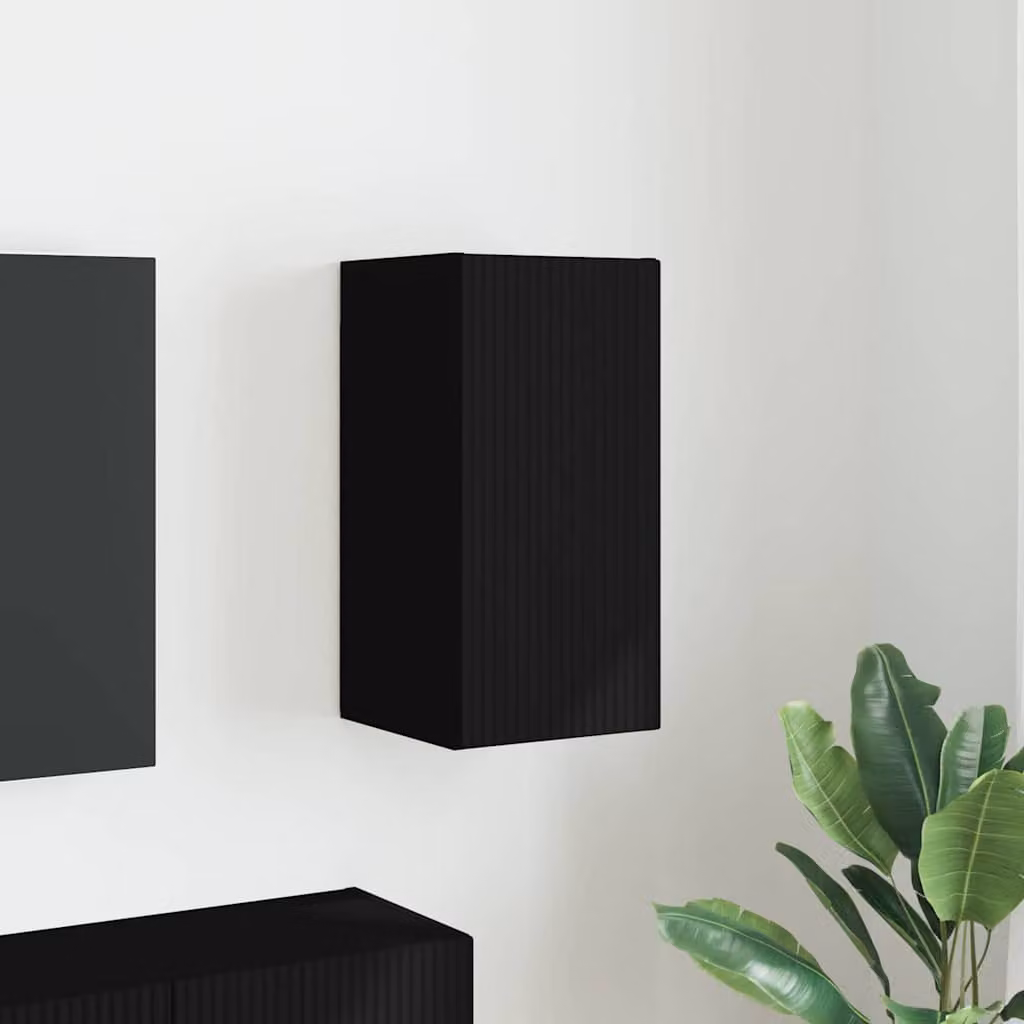 Supporto TV da parete mobile vidaXL in legno MDF nero moderno L: 60 cm, P: 31 cm, H: 30 cm
