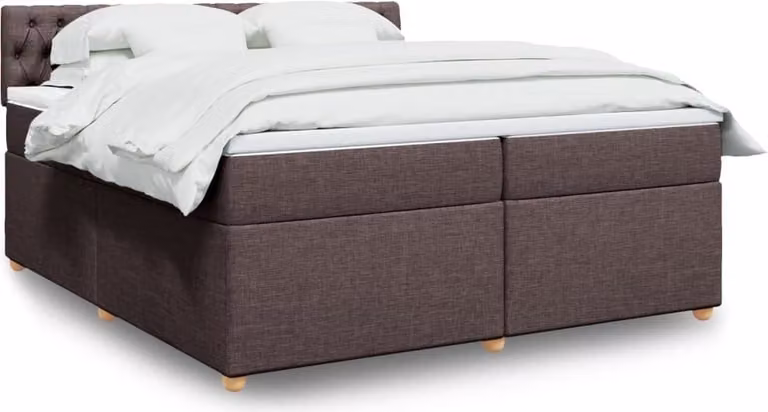 Maison Exclusive - Giroletto a Molle con Materasso Marrone Scuro 200x200cm Tessuto