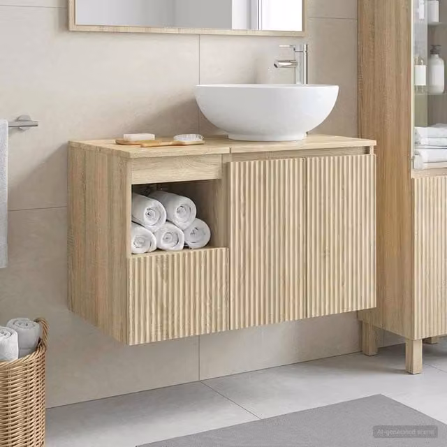 Set di mobili per il bagno 2 pz Rovere Sonoma 3404086