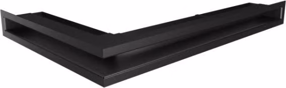 Griglia di ventilazione angolare per camino Loft Angle destra Outinfire in acciaio inossidabile nera L: 60 cm, P: 40 cm, H: 6 cm