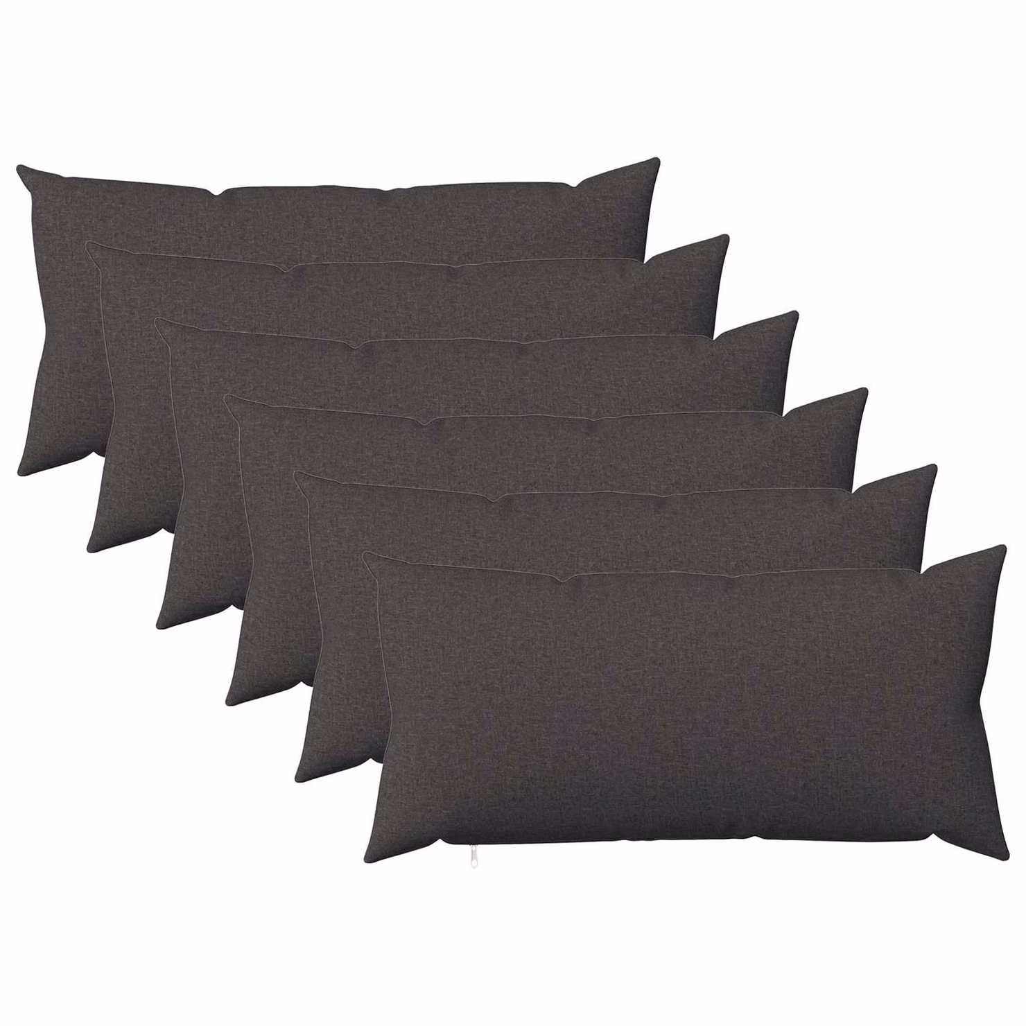 Set di 6 cuscini vidaXL HEERLEN grigio con rivestimento lavabile e rimovibile in tessuto poliestere