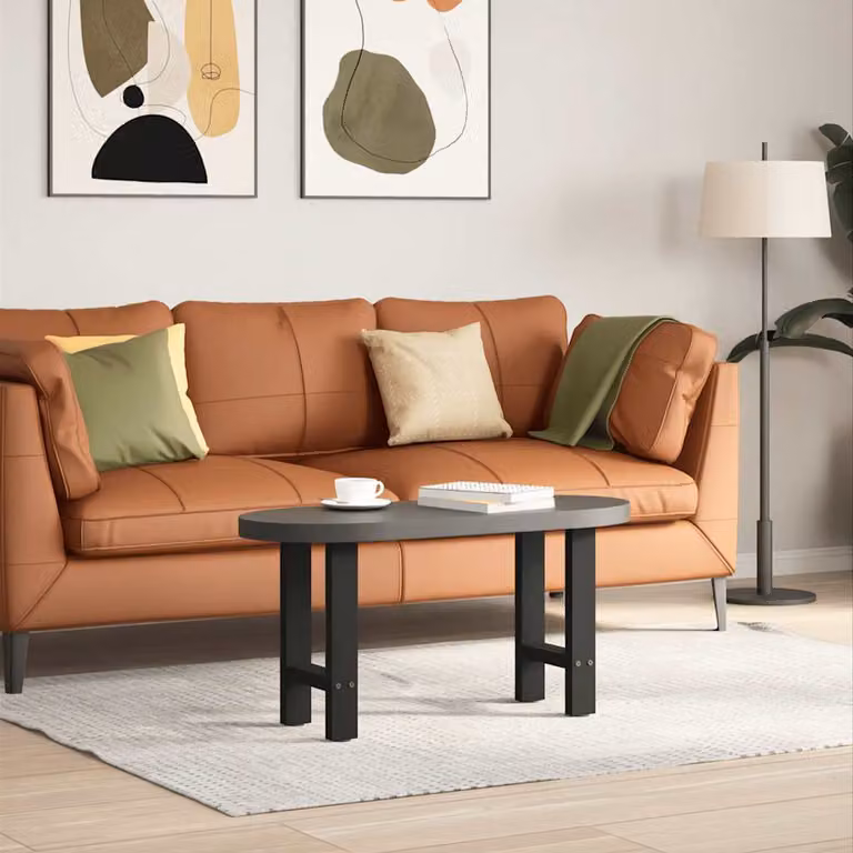 vidaXL Gambe per Tavolino da Caffè Nere 2 pz 28x(42-43) cm Acciaio