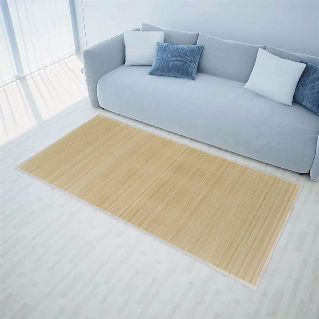 vidaXL Tappeto in Bambù e Polipropilene Naturale, L: 160 cm, P: 230 cm
