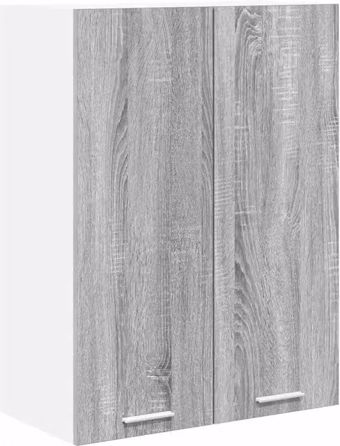 Mobile contenitore moderno a parete 60 x 31 x 80 cm legno composito grigio Sonoma 02_0053318