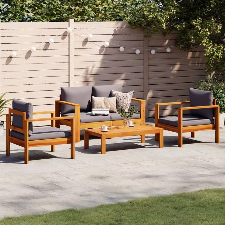 Maison Exclusive - Set di 4 divani da giardino con cuscini in legno massello di acacia