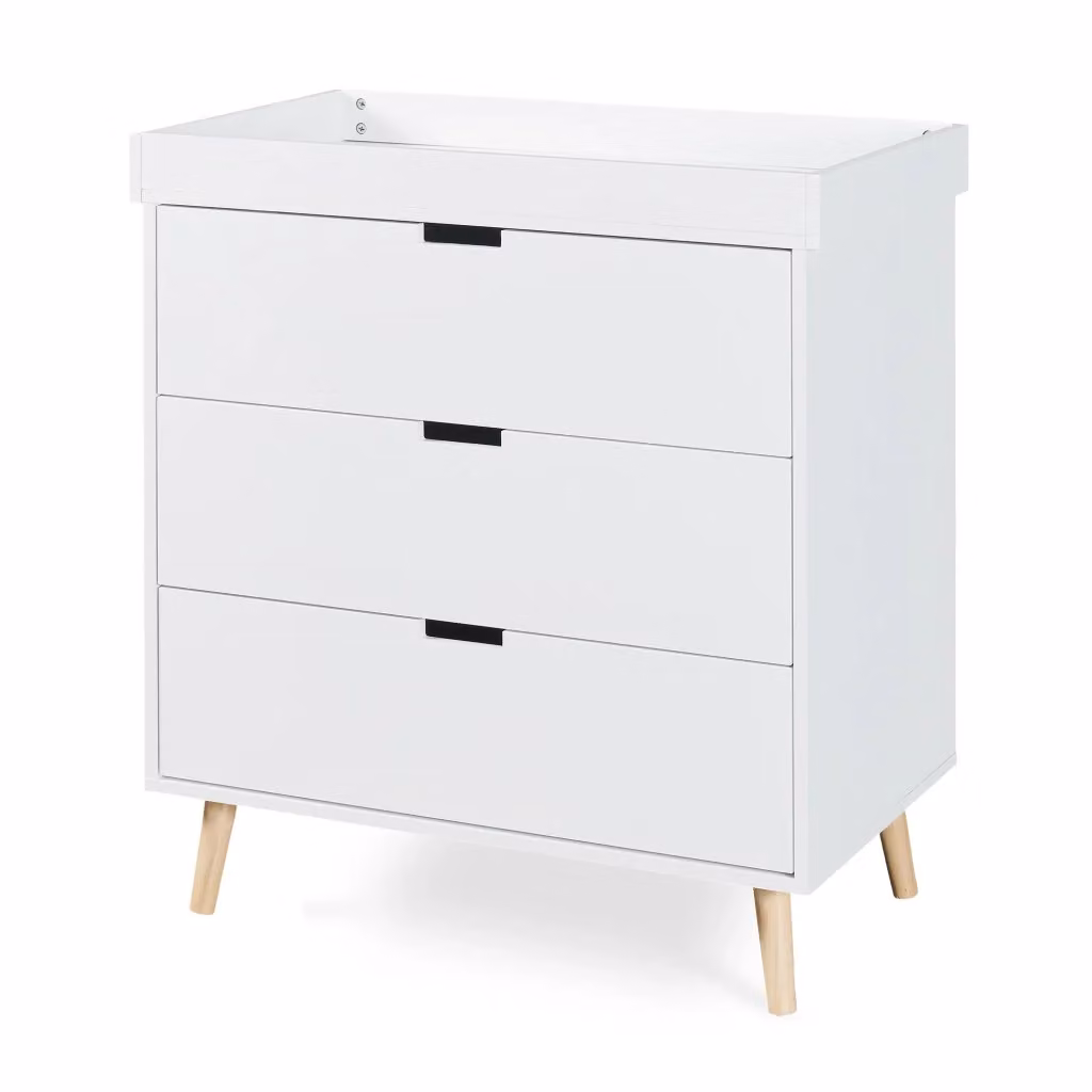 Cassettiera con piano fasciatoio rimovibile in stile scandinavo en.casa, Bianco, L: 92 cm, P: 50 cm, H: 84 cm – 2