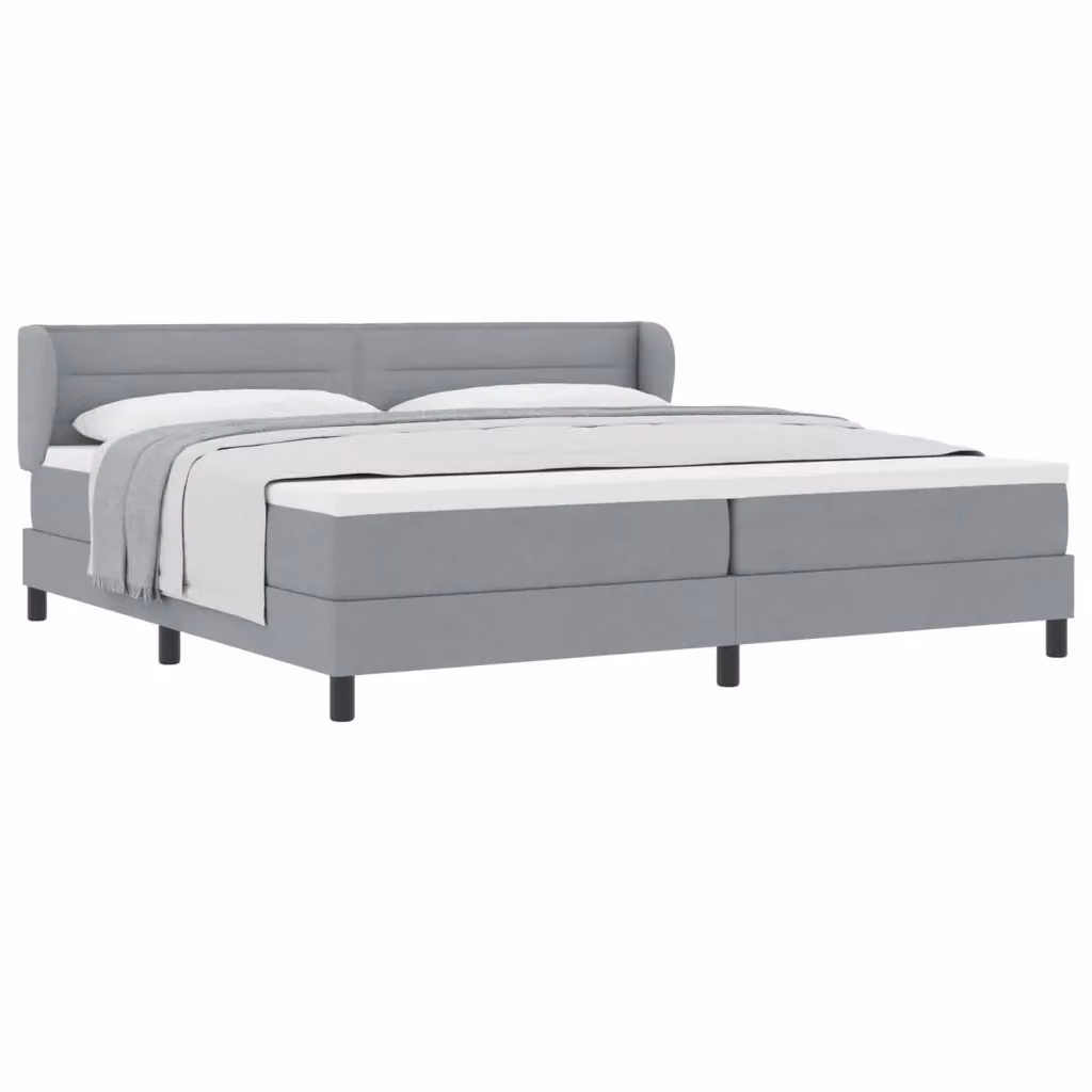 Letto a molle moderno vidaXL con testiera in tessuto grigio L/P/H: 200 x 200 x 280 cm – 2