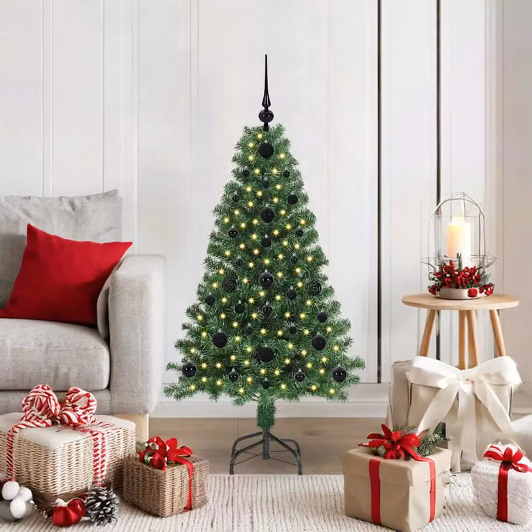 Albero di Natale artificiale vidaXL verde con 150 LED bianco caldo, Altezza: 120 cm