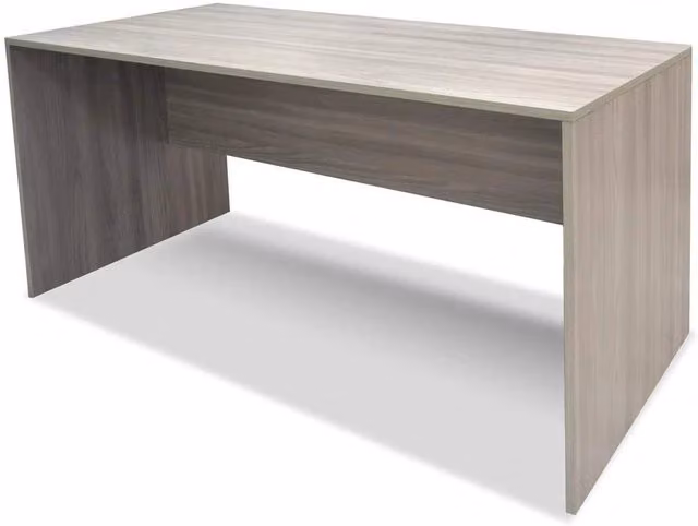 Scrivania moderna Sarmog in finitura rovere chiaro e beige, L 150 x P 73 x H 73 cm