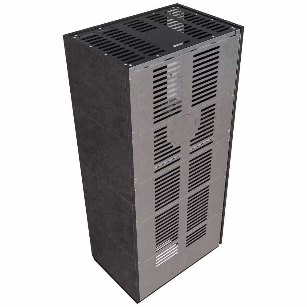 Kit caminetto KRATKI FLOKI BOX sinistro 8 kW Ø 160 sinterizzato al quarzo FOKOS GRAFITE