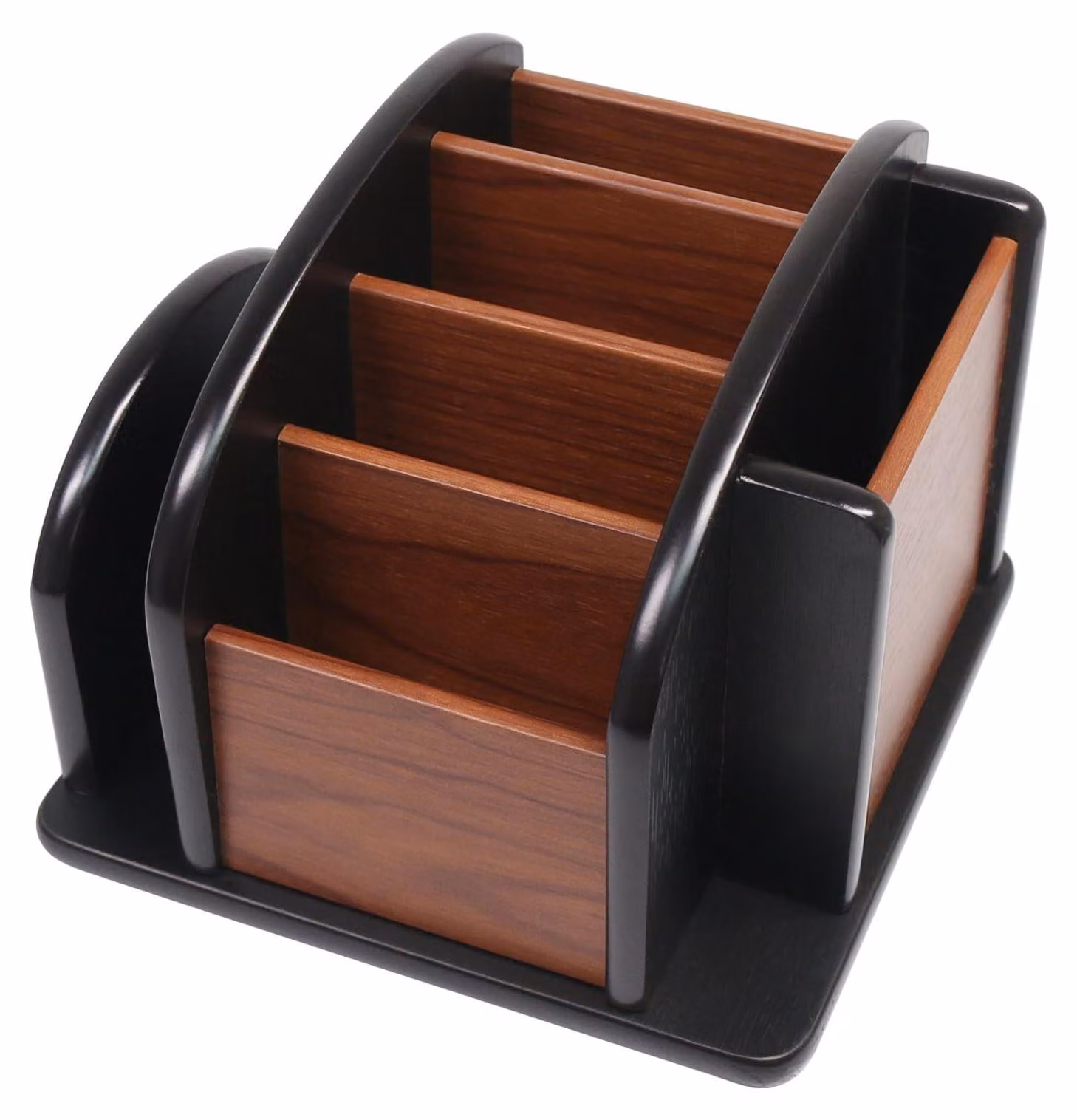 Supporto e organizer per telecomandi in legno, ideale per la scrivania
