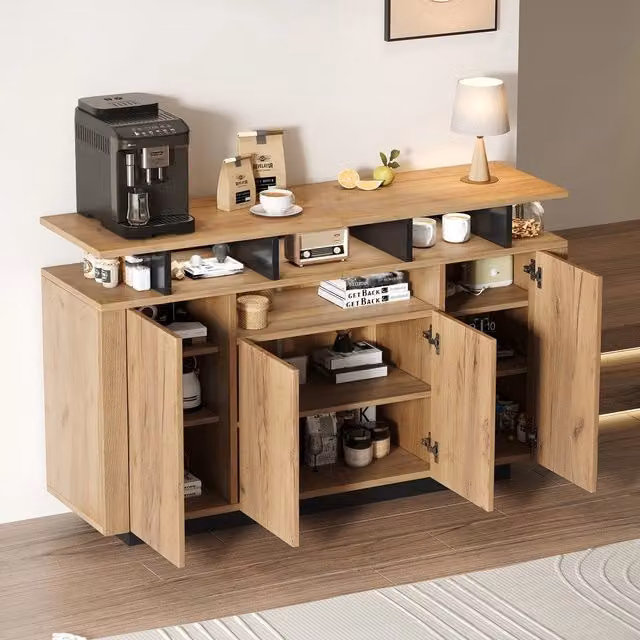 Mobiletto 4 ante 3 cassetti ¨C Minimal ¨C Effetto legno naturale 140x40x85cm