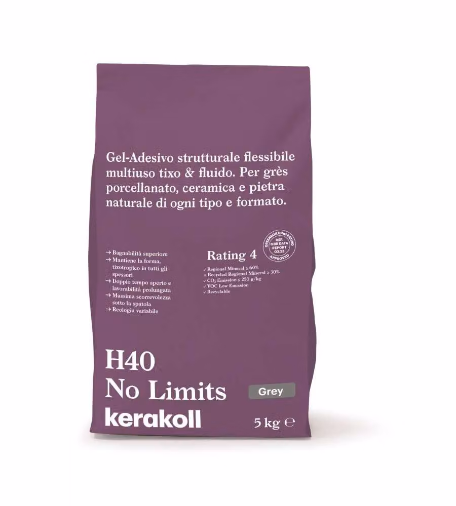 Kerakoll Colla Universale H40 Grigia 5kg - Gel adesivo Flessibile Multiuso