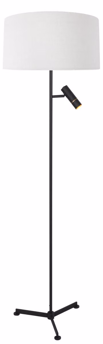 Lampada da terra - nero - Stang - metallo tessile - Ø 40cm - LED_E27 - 4836ZW - Steinhauer