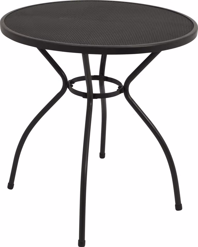 DEGAMO tavolo da giardino tavolo da bistrot tavolo da balcone CLASSIC 70cm rotondo, acciaio + lamiera stirata antracite