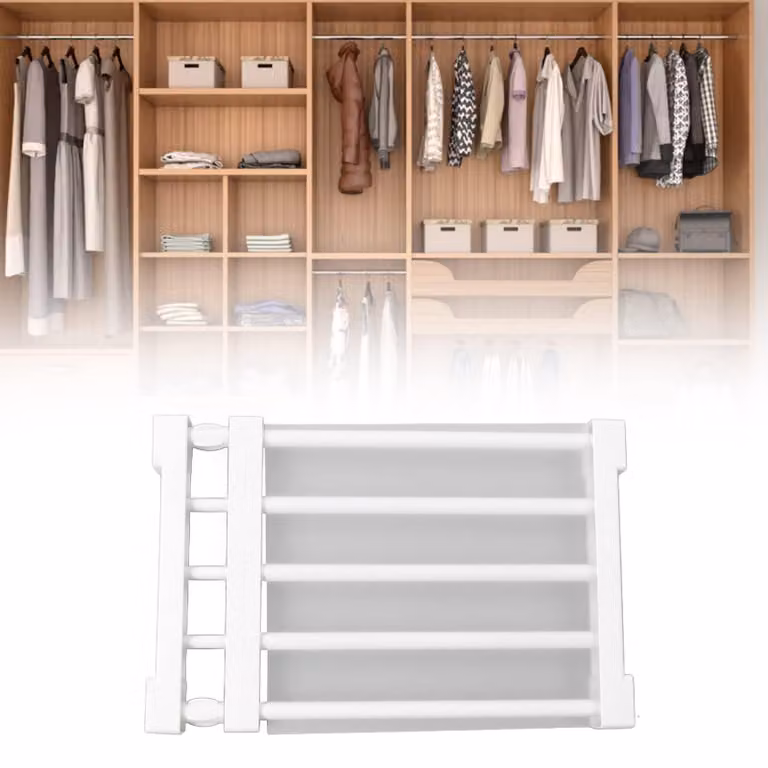 Ripiano estensibile per armadi - Organizzatore per armadi - Senza viti - Mensole per cucina/bagno - Installazione semplice - Adattabilità perfetta - Organizzatore per armadi
