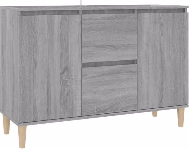 Credenza Buffet e Madia in Legno Ingegnerizzato Grigio Sonoma L: 101 cm, P: 35 cm, H: 70 cm