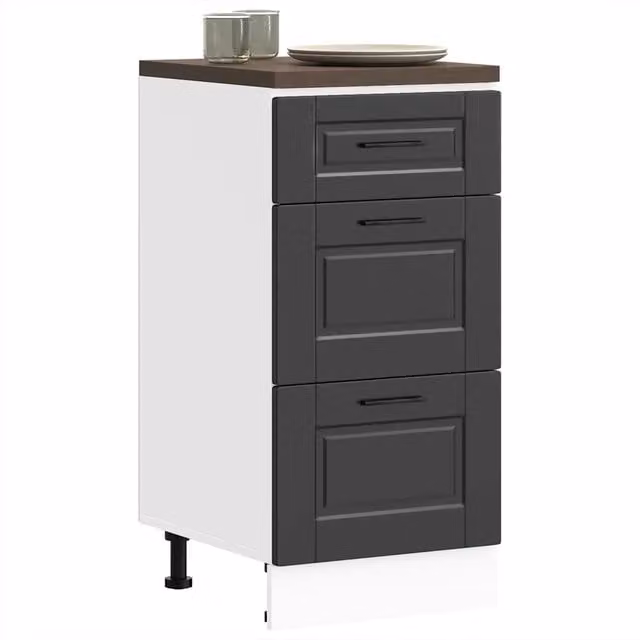 Mobiletto da cucina moderno vidaXL nero in MDF a parete