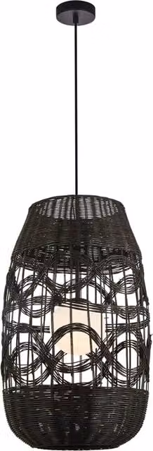 Lampada sospensione boho Arona nera Ø40 G9 Milagro