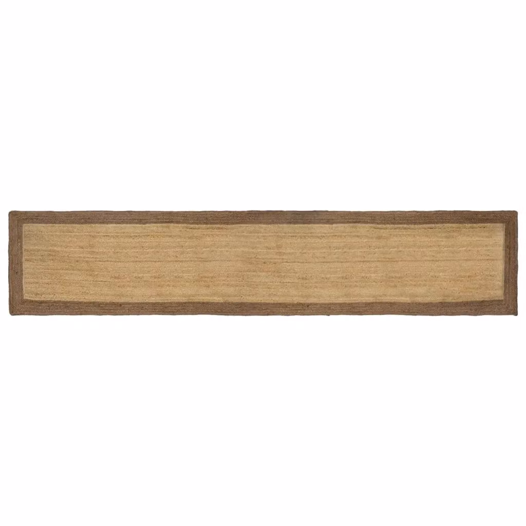 Tappeto in juta lavabile per zona e corridoio, design moderno, Grigio, L: 400 cm, P: 80 cm