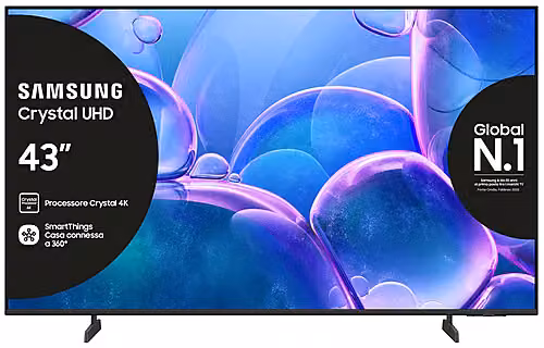 Smart TV Samsung Crystal UHD 4K da 43 pollici LED, Modello UE43U7000FUXZT, Colore Titan Gray/Black – 1