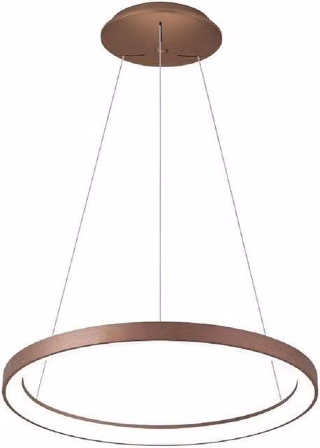 Trade Shop - Lampadario Pendente Led 42 W Cct Lampada Sospensione Circolare 58cm Luci Ufficio - Marrone
