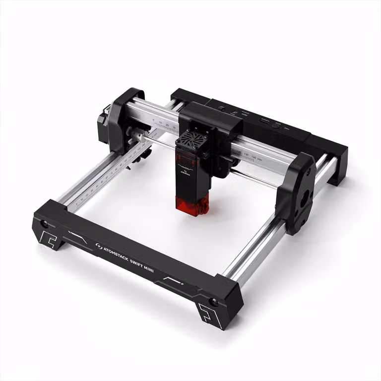 Incisore e tagliacarta laser a diodi portatile - Swift Mini - 3 W - Wi-Fi - 135 x 145 mm - Generatore di arte basato sull'intelligenza artificiale - Adatto per legno, pelle, Vetroceramica