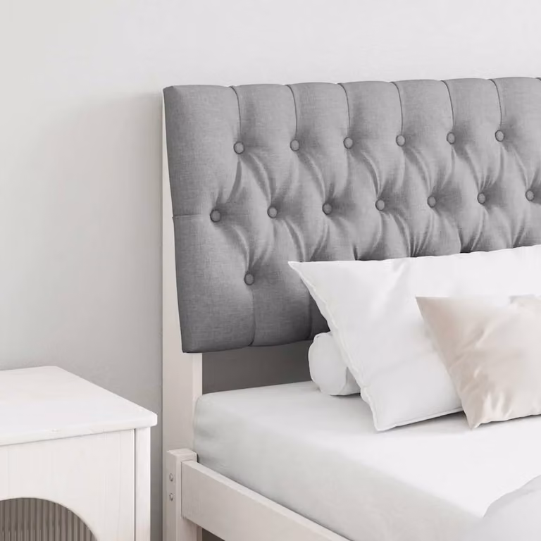 Testiera imbottita vidaXL in pino massello Grigio chiaro 180 cm