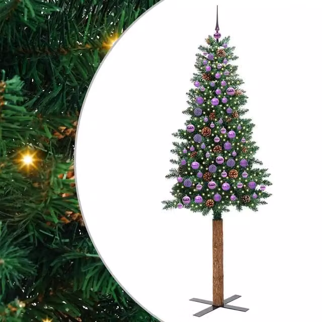 Albero di Natale verde con 300 LED luce bianca calda e supporto, Altezza: 210 cm – 1