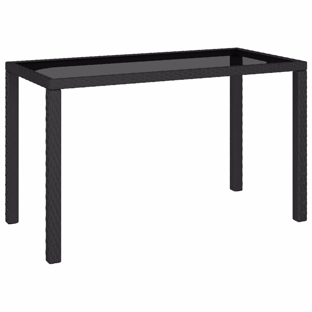 Set da Pranzo da Giardino 6 pz con Cuscini in Polyrattan Nero