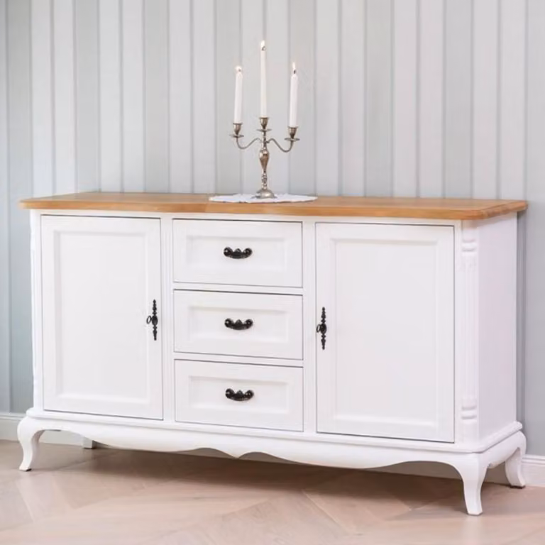 Casa Padrino credenza in stile country bianco / colori naturali 158 cm - Mobili in stile country