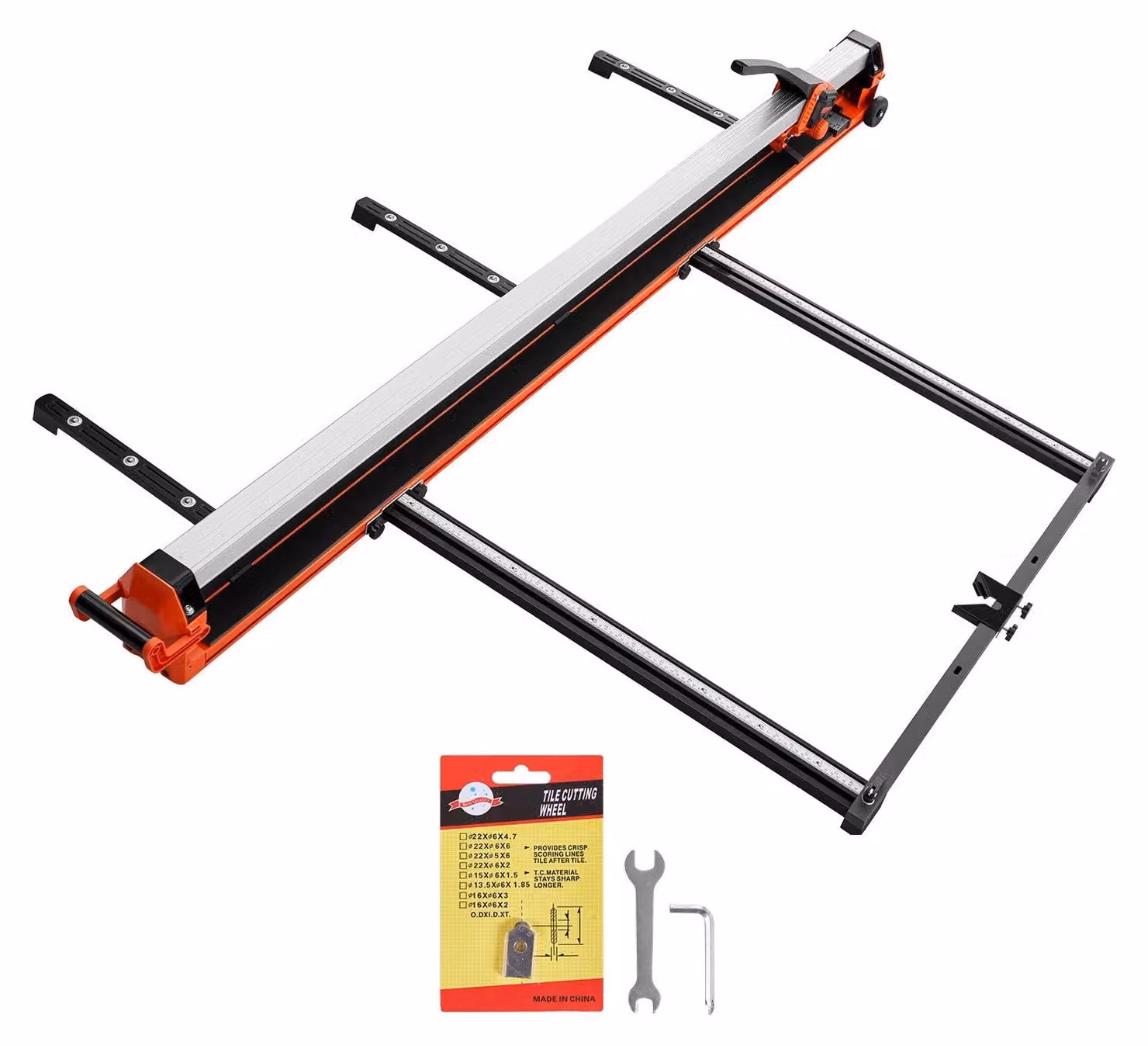Tagliapiastrelle - Macchina per tagliare piastrelle, 180 cm, manuale - Guida, testa scorrevole - Sistema di guida di precisione - Disco di taglio in metallo duro - Supporti e rulli - Adatta per piastrelle da pavimento e da parete