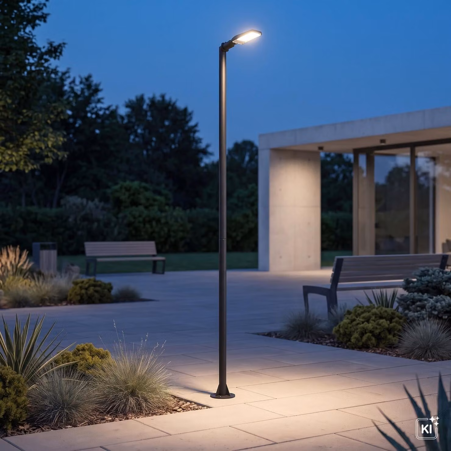 Lampada da esterno LED metallo alluminio 392 cm IP65 Nero 3000 K luce bianca calda 5700 lm Moderna
