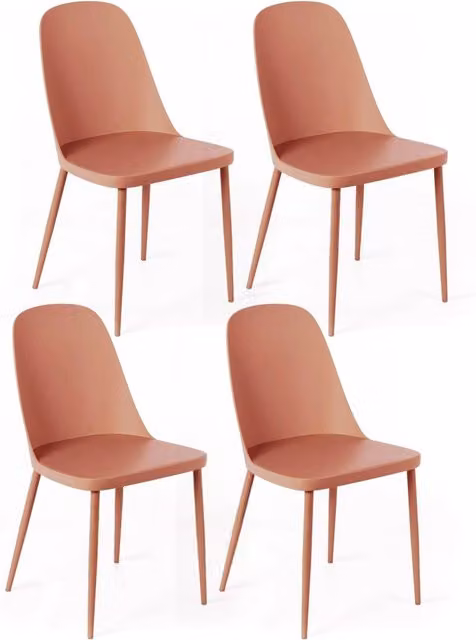 Set 4 Sedie 46x55xH80 cm in Polipropilene Tamara Ruggine